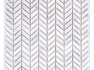 White Carrara Marble Chevron Mini